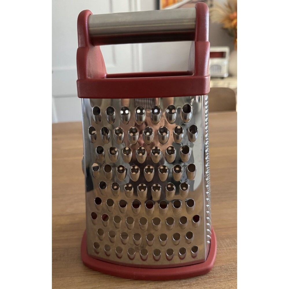 KitchenAid 4-Way Large Box Cheese Grater, Sturdy, Stainless Steel Blades, Red